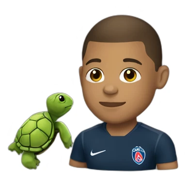 Mbappe avec une tortue sticker