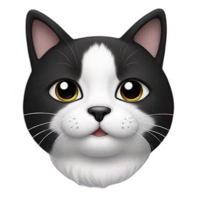 Black and white cat with moustache sticker