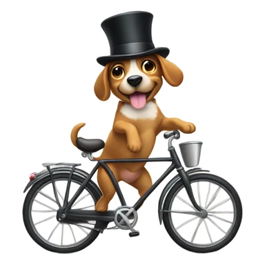 dog with tophat on  a  bike sticker