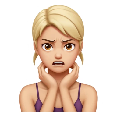 girl grabbing her neck mad  sticker