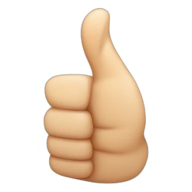 Thumbs up but the top of the thumb is bent at a 90 degree angle sticker