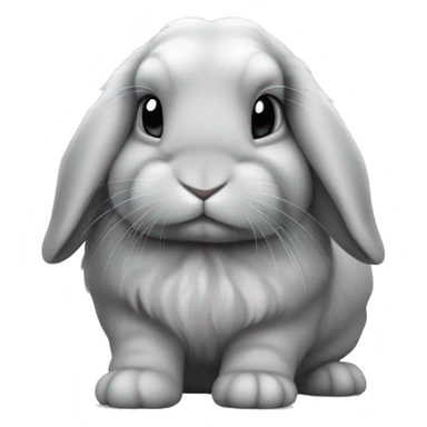 gray mini holland lop bunny sticker