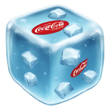 ice cubes in a coca-cola sticker