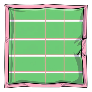 folded blanket with plaid pink and white pattern, cute sticker style sticker