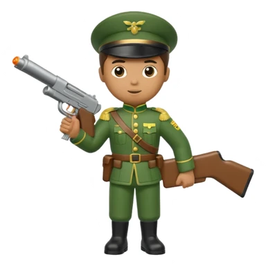 green toy soldier holding gun sticker