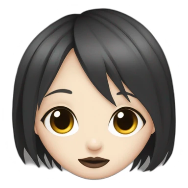 goth,girl,ash color hair,adorable,thin face,reddish eyes,gay,lesbian,kiss sticker