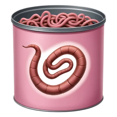 earthworms curled up inside a can of worms sticker