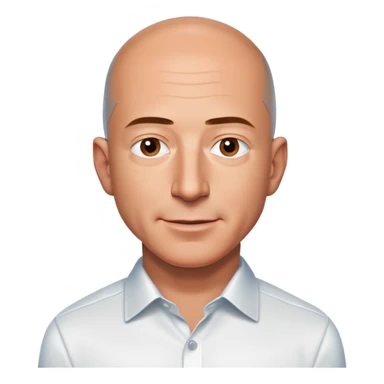Jeff Bezos wearing a white shirt sticker