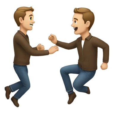 a man catching another man sticker