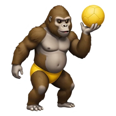 Gorilla with yellow kickball sticker