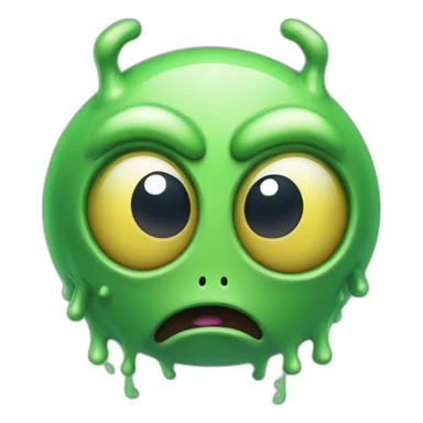 Angry half liquid alien with 2 antennas sticker