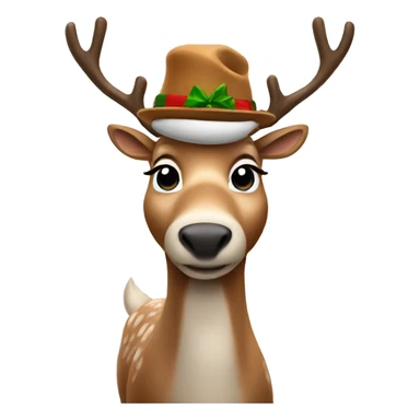 reindeer with hat  sticker