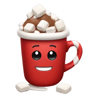 Hot chocolate with marshmallows Christmas themed red cup  sticker