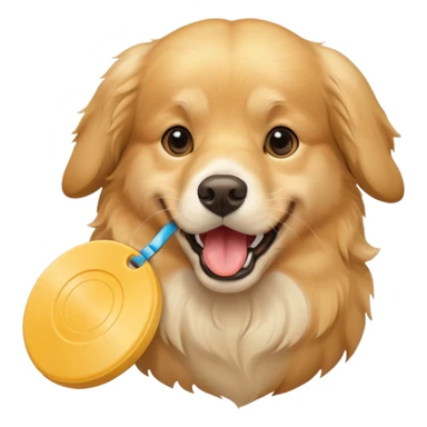 golden retriever holding a frisbee in its mouth sticker