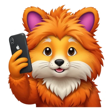 animal taking selfie sticker