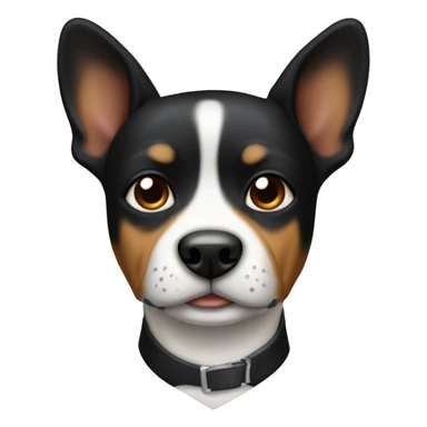 black and tan dog with pointy ears white collar sticker