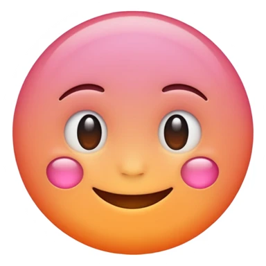 minimalist illustration of a warm glowing emoji face representing anonymous emotional connection. soft orange-pink gradient, gentle smile, organic round form, light diffusion, sense of warmth and intimacy, subtle glow around the edges, smooth and friendly aesthetic. sticker