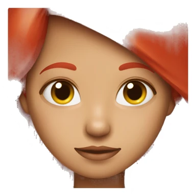 Red girl with red cat sticker