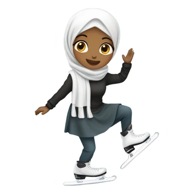 A hijabi girl ice skating  sticker