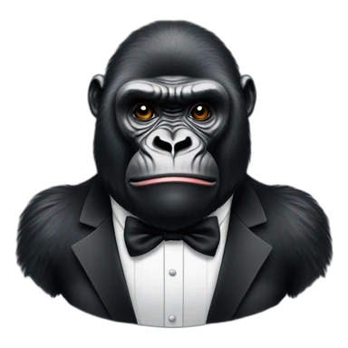 Gorilla wearing a beautiful tuxedo sticker