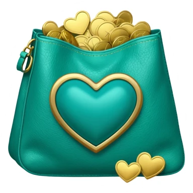 Teal heart with bag of money sticker