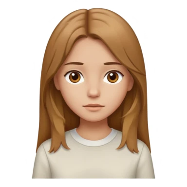 Fille brune clair raie au milieu cheveux long et yeux marron et peau beige cheveux lisse pas de4iere les oreilles  sticker