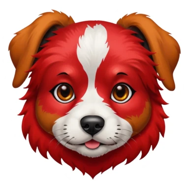 dog with very inked face and red hair sticker