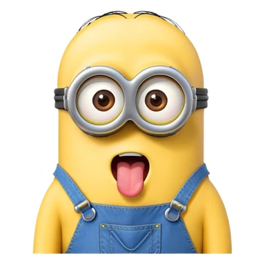 minion with tongue out sticker