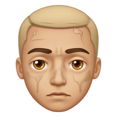 bruises near the man's eye sticker