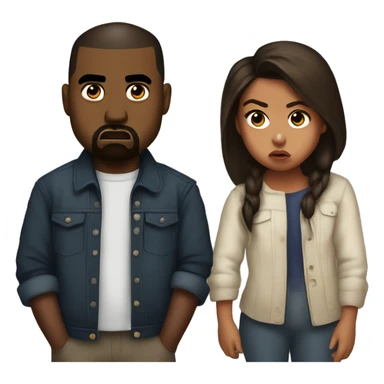 Kanye west and north west angrily staring sticker