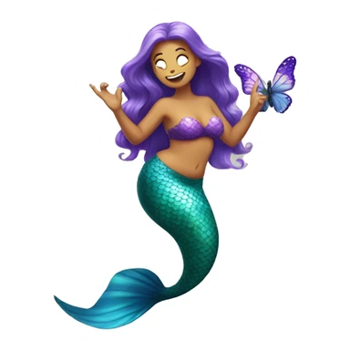 Mermaid farting butterflies sticker