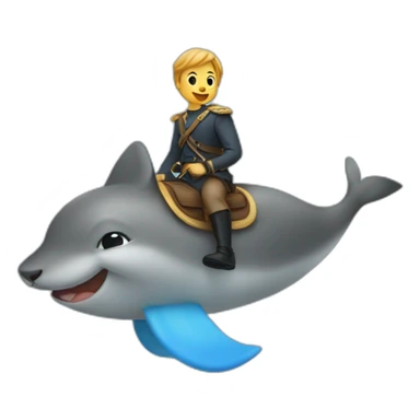 UN CHAT SUR UN DAUPHIN sticker