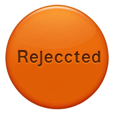 draws a circle around the word "rejected" sticker