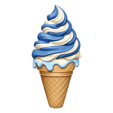 Blue cookies and cream ice cream on a cone sticker