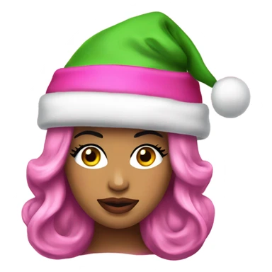 Nicki Minaj in a Christmas hat sticker