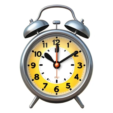 an alarm clock ringing at sunrise, simple and expressive sticker