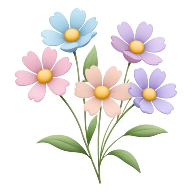 🌸 Small pastel flowers for calm sticker