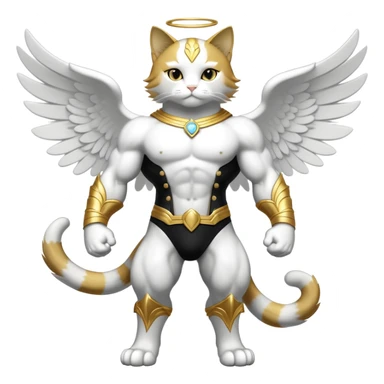 Mega neon unicorn dragon hydra hyper rare golden penguin Golden Divine god angel Omni Black and white Super muscular Buff sigma Gigachad cat full body tuxedo colored  sticker