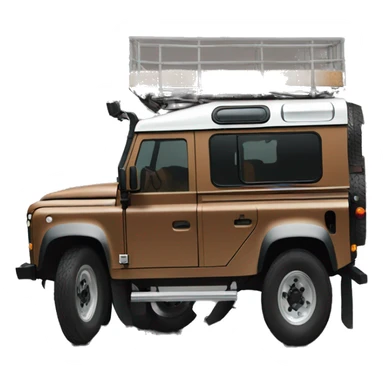 Brown Land Rover defender facing sideways  sticker