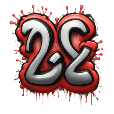 The number 238 graffiti in red and black sticker