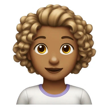 Girl with curl hair who has a Yorkie as a dog sticker