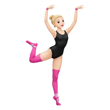 sport stretch dancer in black leotards and pink socks who talk sticker