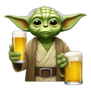 Yoda boit une bière sticker