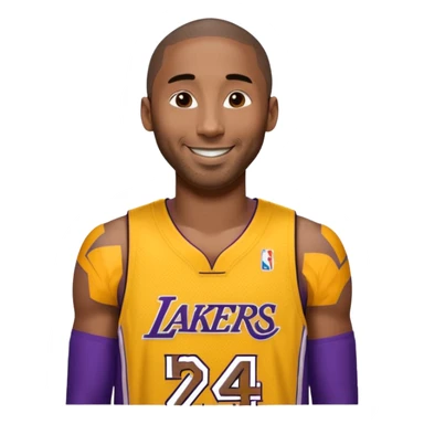 kobe in his lakers jersey number 24 give him some hair sticker