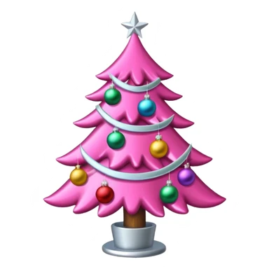 Pink Christmas tree sticker