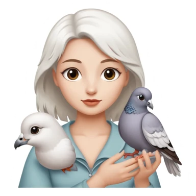 jackieshauna holding a pigeon sticker