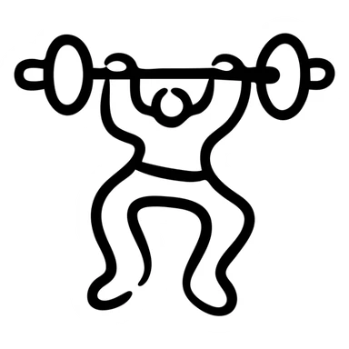 gym icon, hand-drawn black outlined style sticker