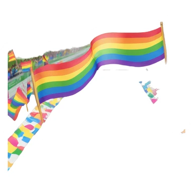 Race finish line with rainbow flags sticker