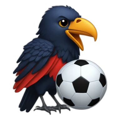 a crow with a san lorenzo soccer shirt sticker