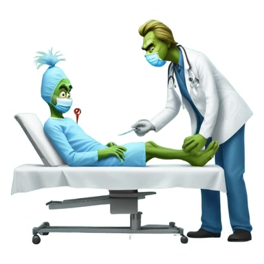 Blue grinch knee surgery tommorow meme sticker